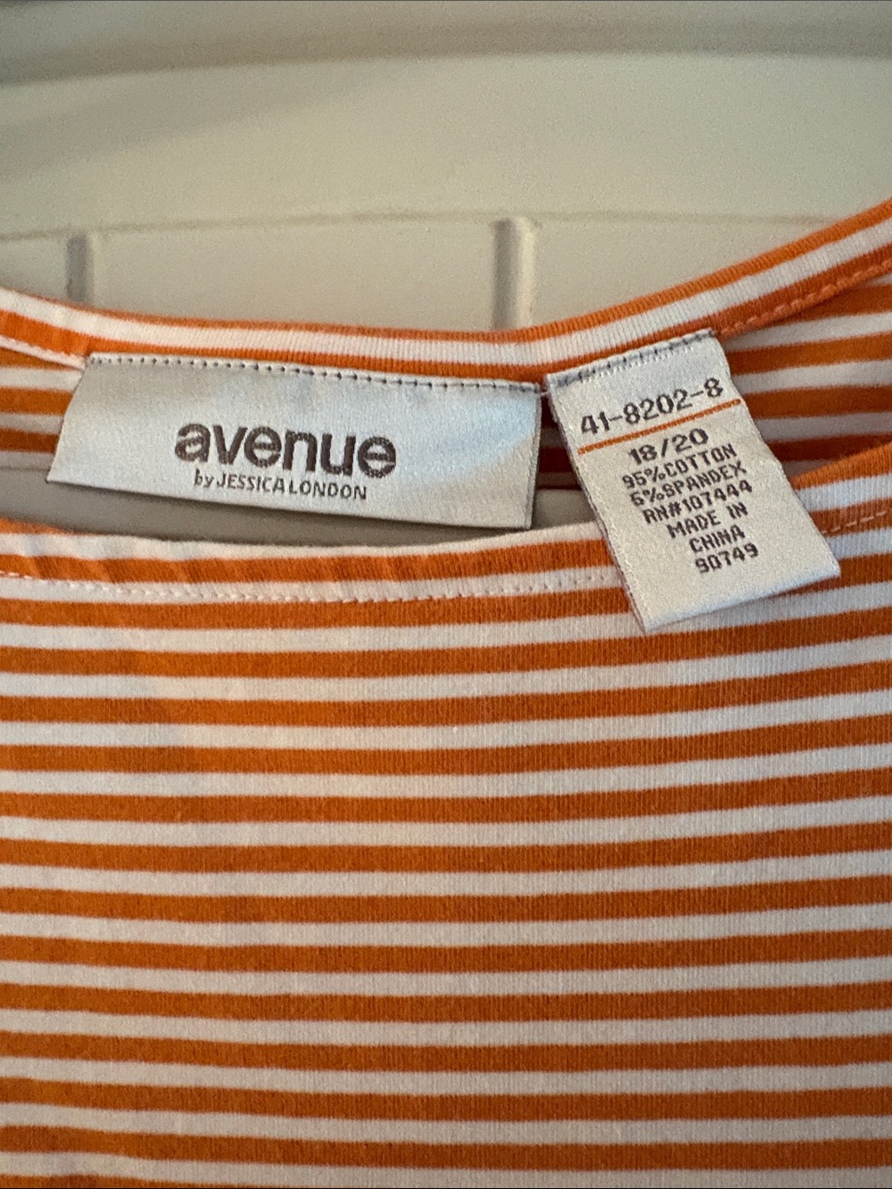 Jessica London top Avenue 3/4 soft jersey material 18/20 pumpkin stripe - Picture 4 of 6